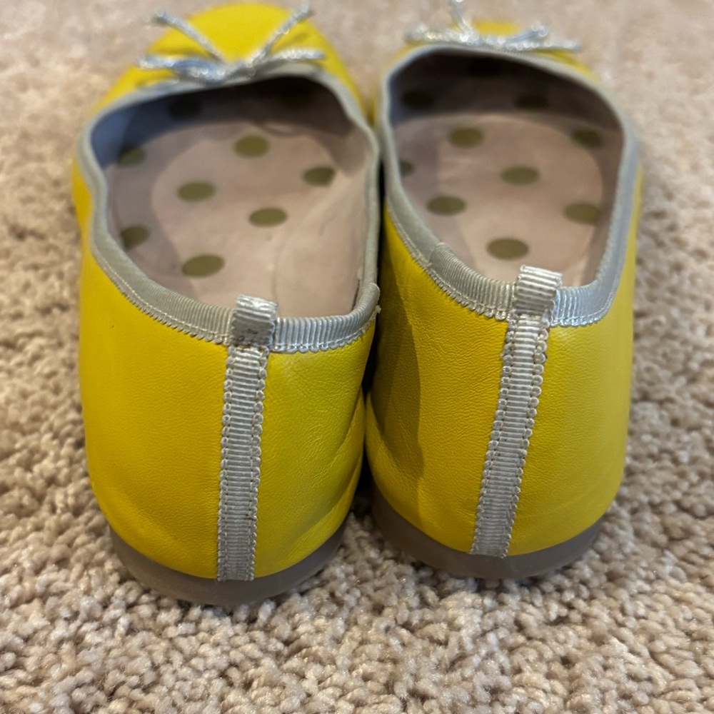 Boden Kitty Leather Flexi Sole Ballet Flats Womens Size 38 - 7.5 US yellow - Picture 5 of 6